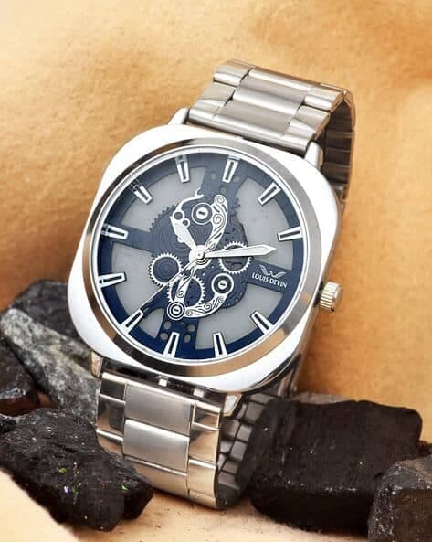 Men Analogue Wrist Watch with Stainless Steel Strap-LD-G081-BLU-CH