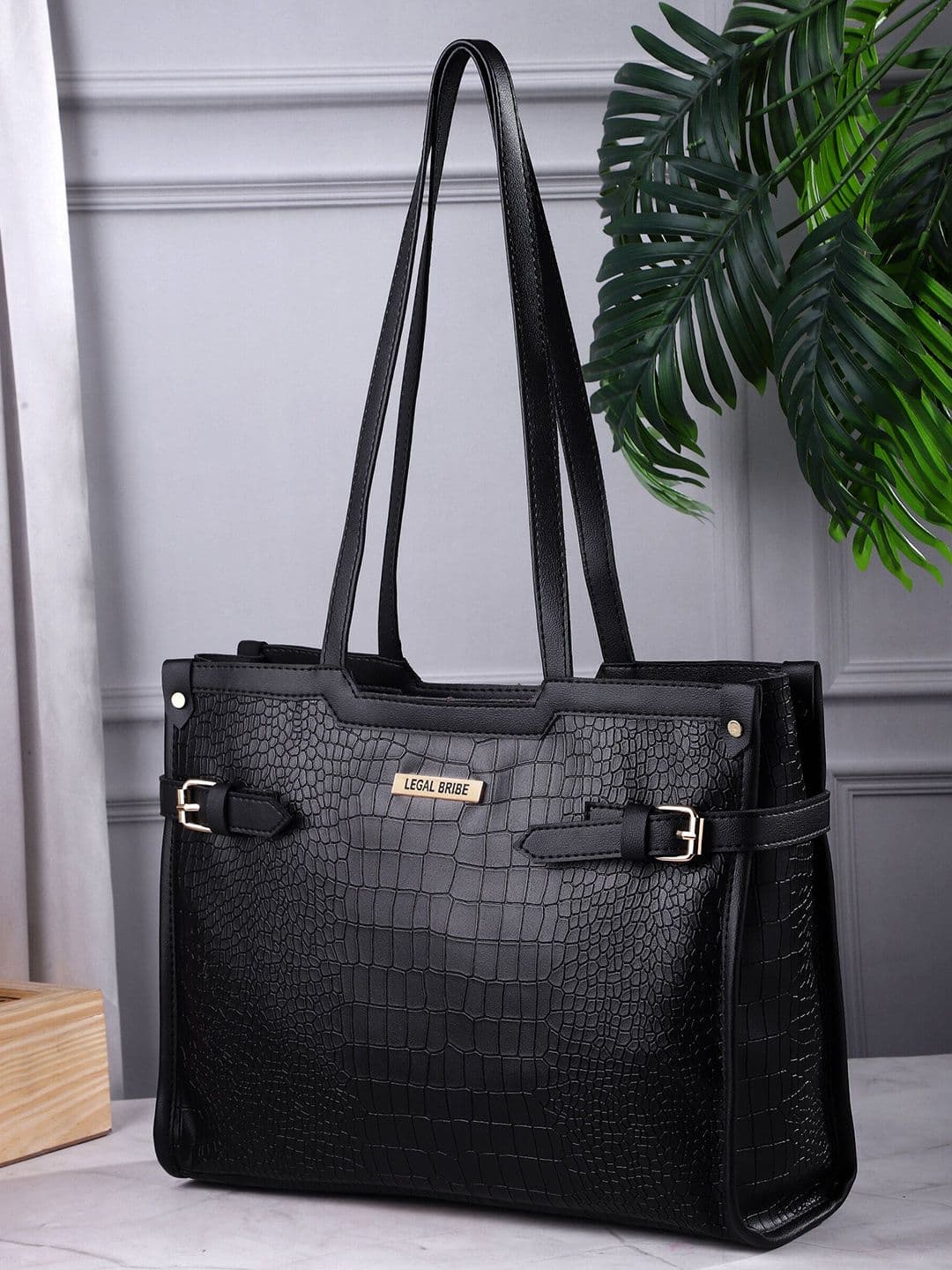LEGAL BRIBE PU Structured Tote Bag