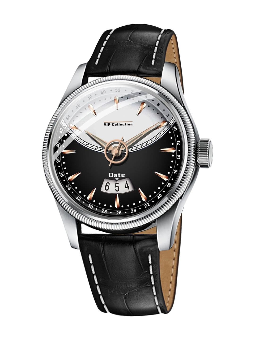 NEWMAN Men Dial & Leather Straps Analogue Multi Function Watch 9025_S_Black