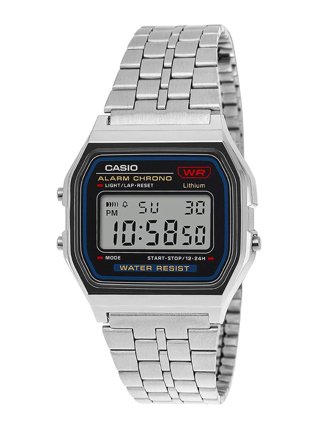 CASIO Vintage A159WA-N1DF Black Digital Dial Silver Stainless Steel Band D338
